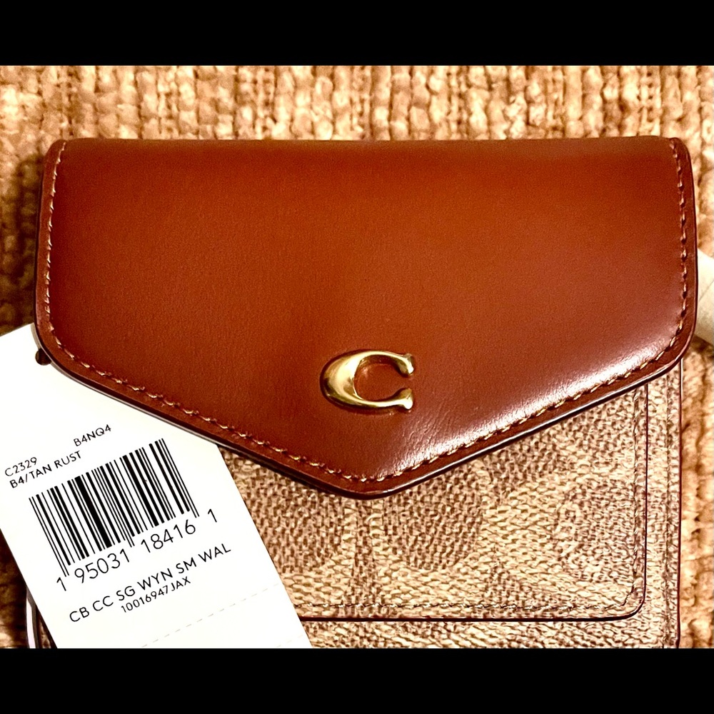 NETs Wyn Small Leather Wallet In Colorblock Signature Canvas - Picture 6 of 7